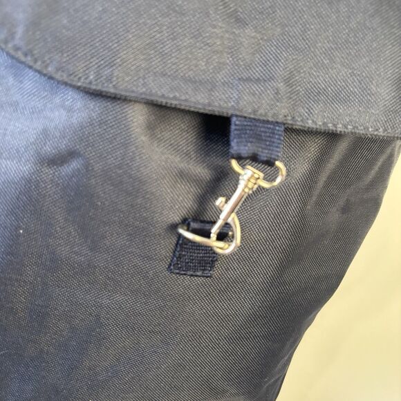 Navy Blue Drawstring Embroidered Sailboat Nautical Backpack Bag Unisex - Picture 5 of 13